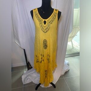 Yellow midi dress‎ size large
